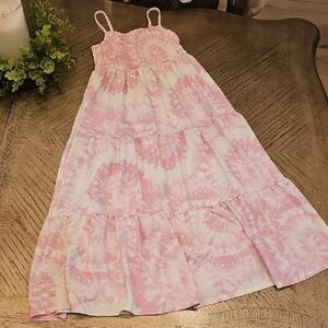 Pink Tie-Dye Maxi Dress Size S 7/8